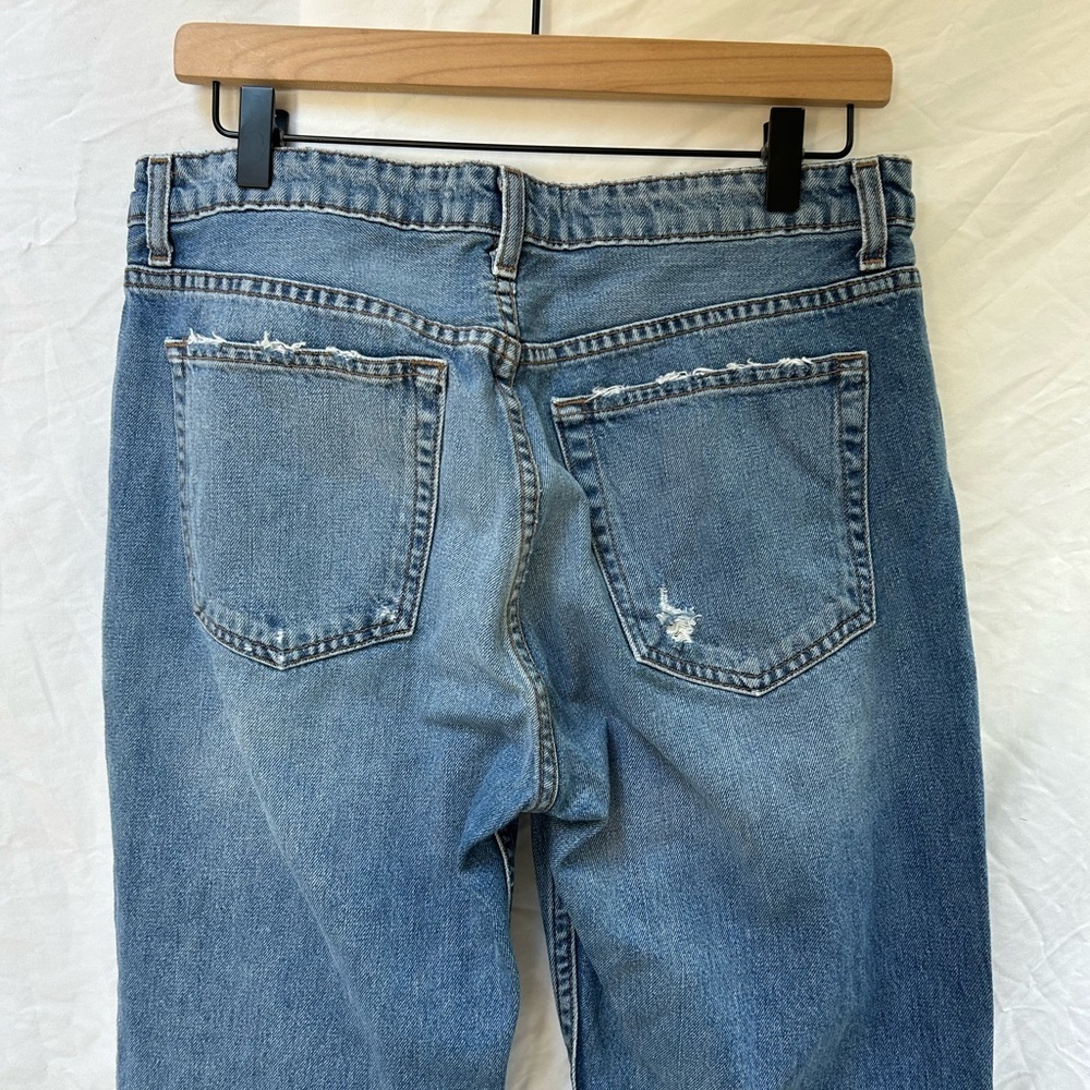 Reformation Blue Straight Leg Jeans with Distressed Details - Picture 4 of 11